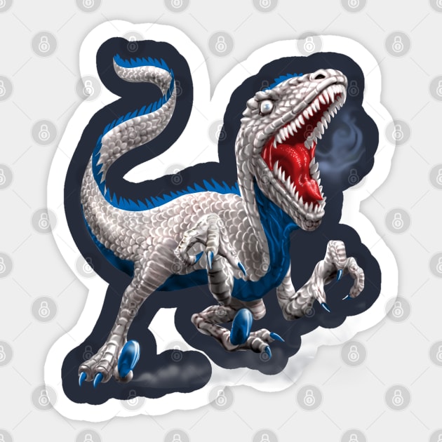 Patriotic Velociraptor Sticker by AyotaIllustration